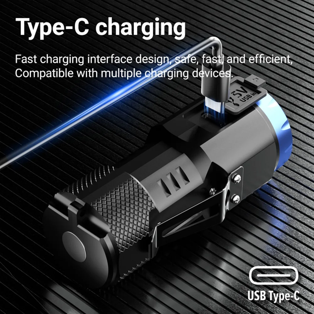 Imagem -04 - Mini Usb Lanterna Recarregável High Bright Cob Side Light Tail Magnet Clip Torch Iluminação Portátil 6500k 8led X88