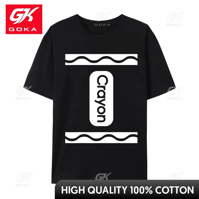 Cute Crayon Halloween Costume Group Team Matching Tops Shirts Combed Cotton Men Men Tshirt Camisa Sweatshirts 2024 Fashion