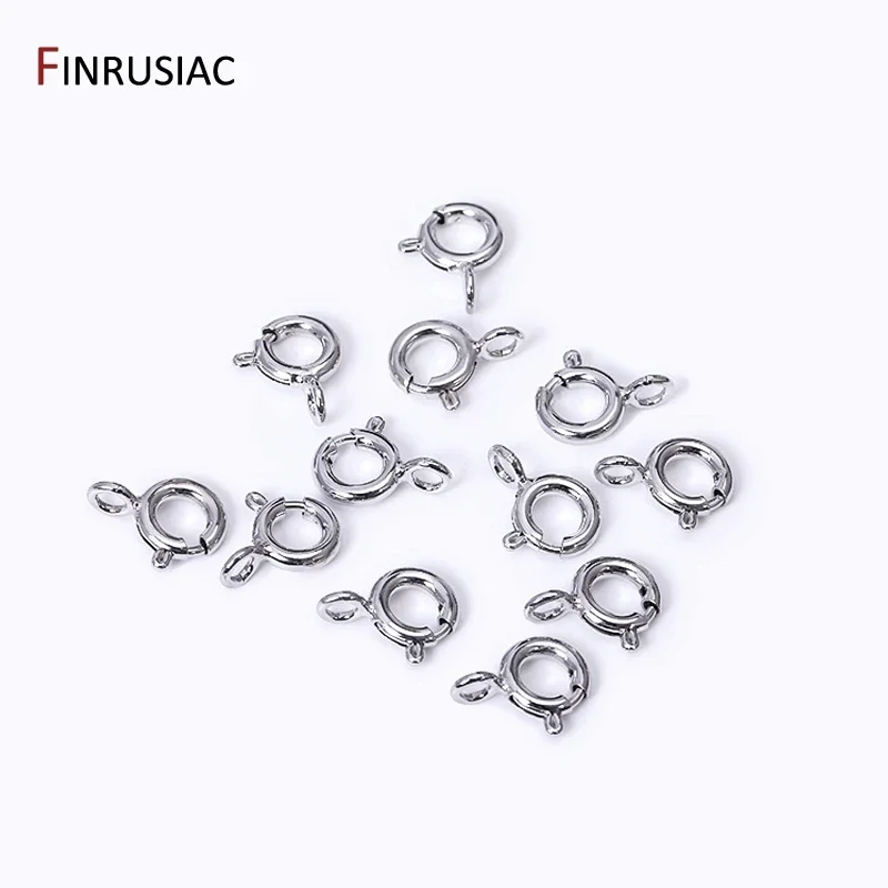 4 Sizes 14k/18k Gold Plated Brass Spring Clasps Round Lobster Clasps For DIY Bracelets Necklaces Making Findings Wholesale