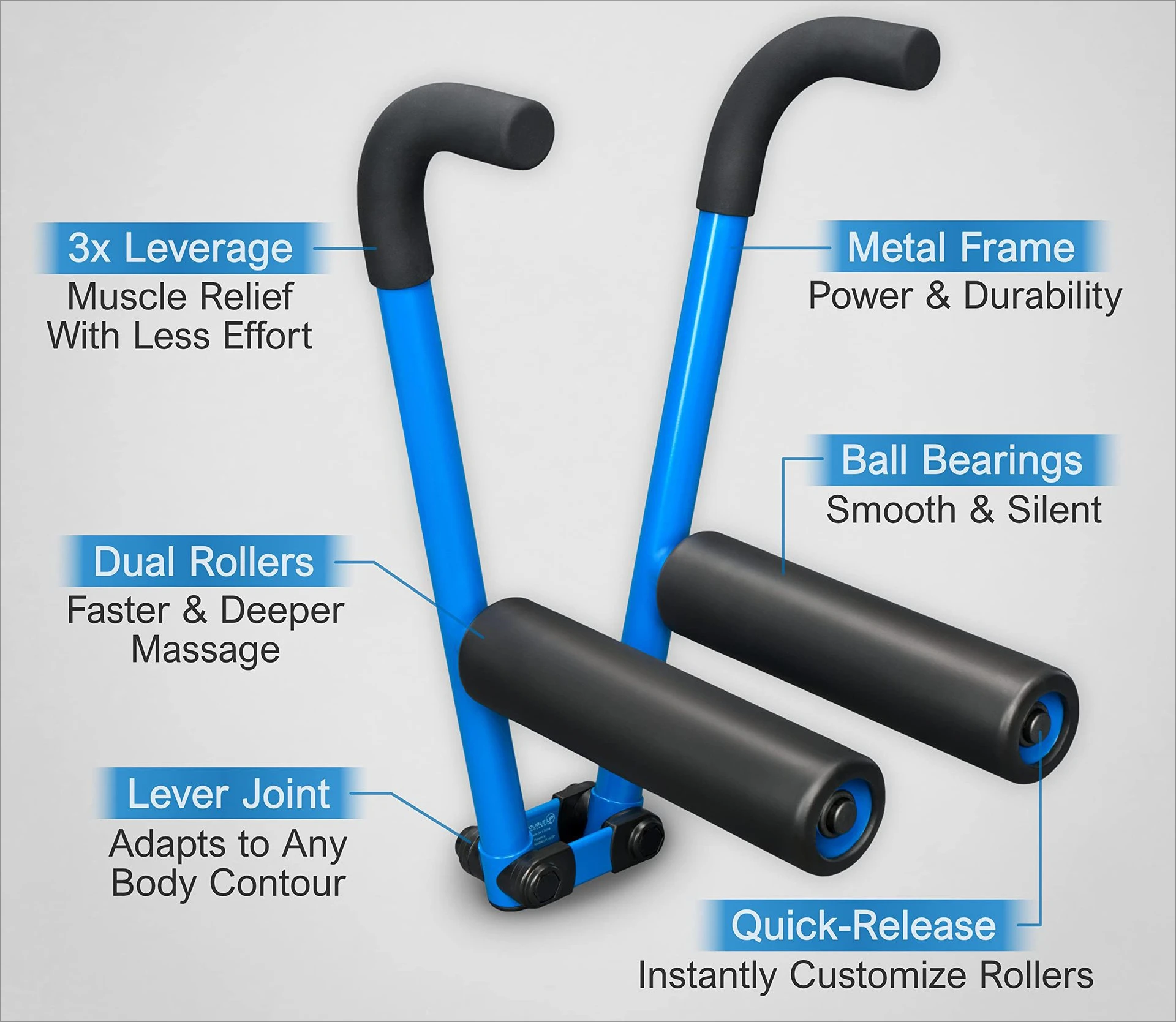 Muscle Massager with Lever Pressure Control and Quick Change Roller