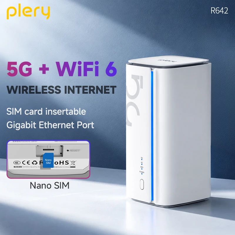 PLERY AX3000 WiFi 5G Router CPE WiFi6 Extender Wireless LTE Modem Repeater with Sim Card Slot - Home Network Booster