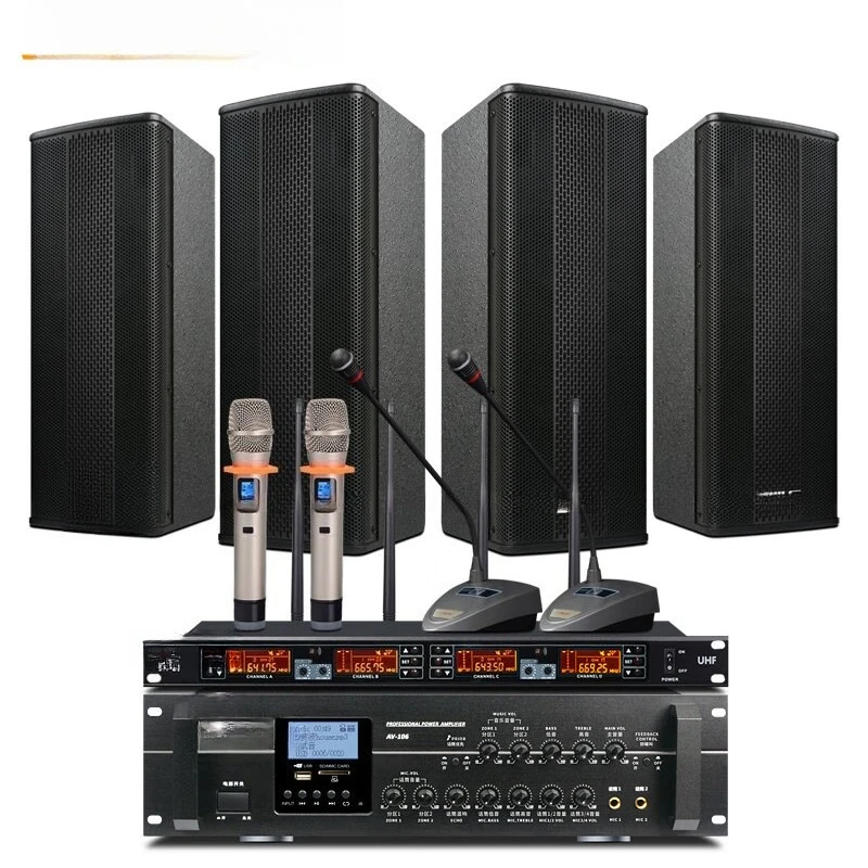 

AV106 + BX404 + SH10 power amplifier speaker wireless microphone combination