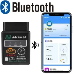 Scanner OBD2 de voiture compatible Bluetooth, lecteur de code OBDII, outil de diagnostic, Android, IOS, Windows, Elm327, V1.5