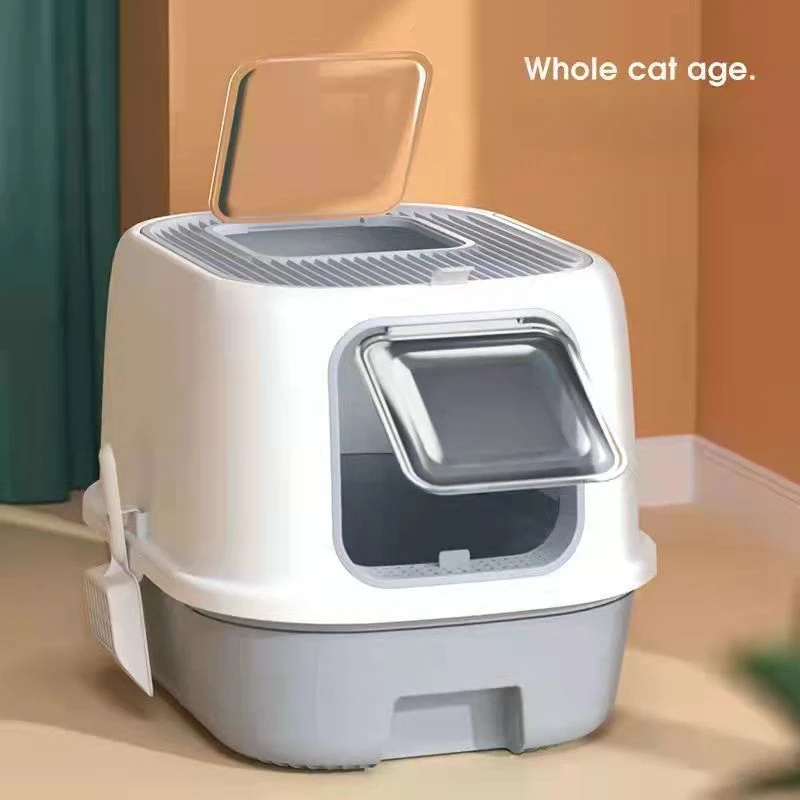 

New Double Door Closed Litter Box Drawer Large Fat Cat Odor And Splash Proof Sand Drawer Cat Toilet Box