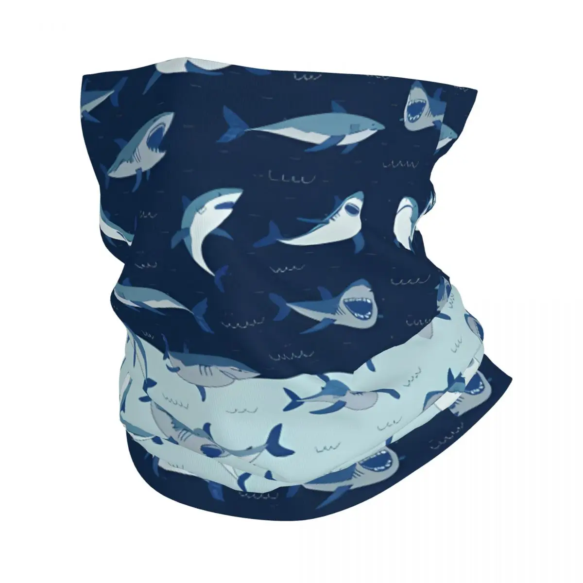 Blue Shark dünne Bandana Hals Gamasche Wrap Schal Stirnband Hals abdeckung