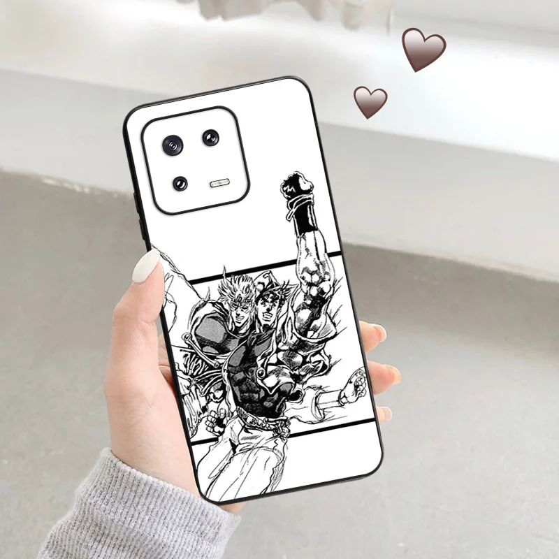 Matte Phone Case for Redmi Note13 Pro 5G 4G Note 12 12c 13c Xiaomi 12X 12T 13 Lite JOJO's Joseph Joestar Black Soft Cover