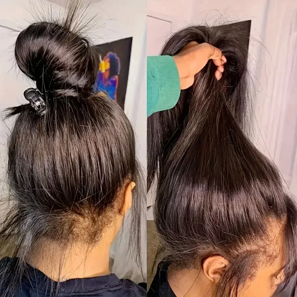 30 40 بوصة 360 كامل HD مستقيم الدانتيل الباروكات الأمامية 100_ باروكة من شعر طبيعي البرازيلي قبل قطعها الدانتيل الجبهة باروكة من شعر طبيعي