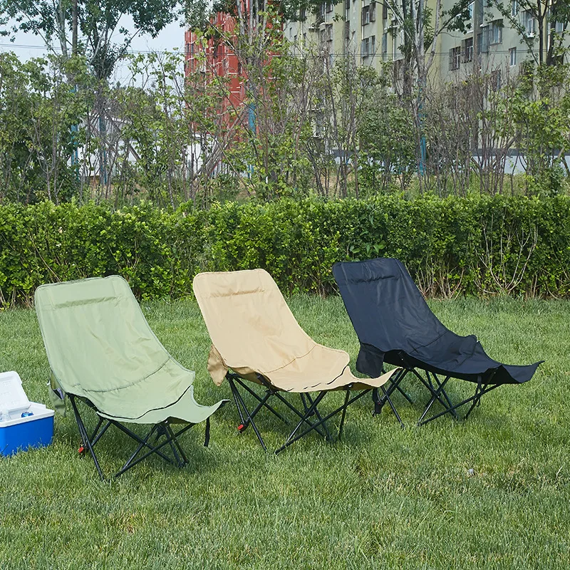 Outdoor folding chair, portable for sitting and lying down, office nap lounge chair with leg dragging, lounge chair image 3