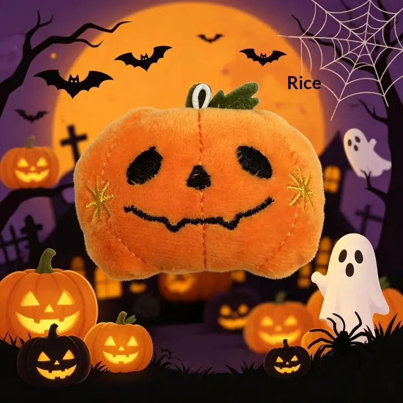 Halloween-Plüsch-Schlüsselanhänger für Damen, Kürbis, Geist, Fledermaus, Hexenhut, Trick or Treat, Cartoon-Taschenanhänger, Partygeschenke, Schlüsselanhänger-Accessoire – Detail 9