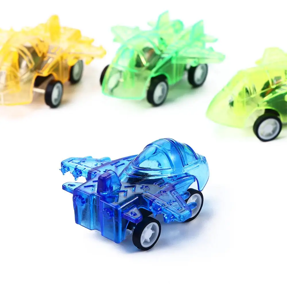 Traffico di plastica trasparente regalo di compleanno aereo classico tirare indietro aereo giocattoli aereo giocattolo veicoli giocattolo