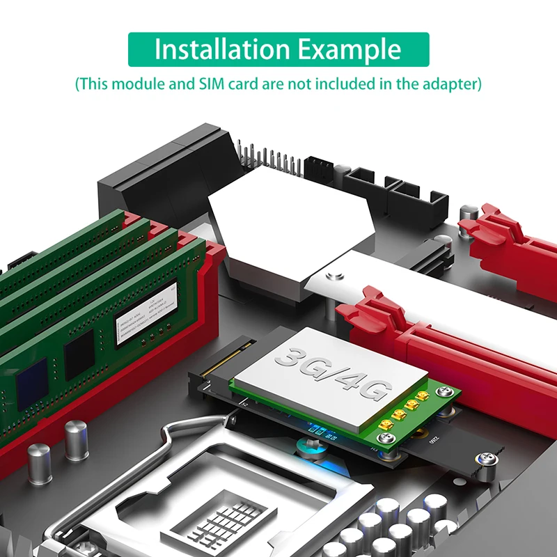 Переходник M.2 Key M — Mini PCIE со слотом для SIM-карты + одинарный USB-порт, поддержка сетевого модуля Wi-Fi WWAN LTE 3G/4G Mini PCI-E