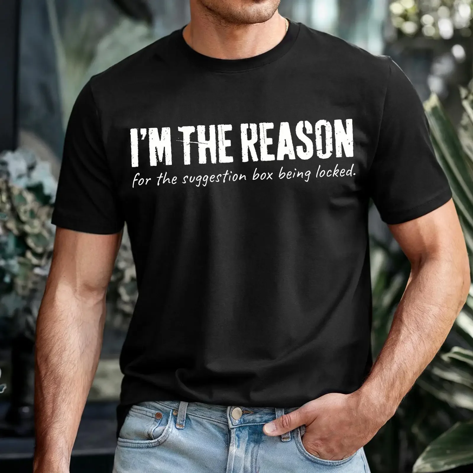 I amp 39 m The Reason Sarcastic Office T Shirt Workplace Humor Cotton Crew vintage Washed Stretched Comfortable Soft Unisex