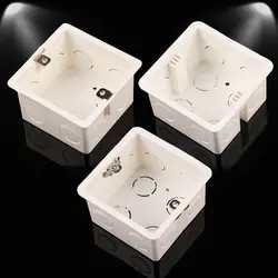 Switch Concealed Bottom Cassette 86 Type Wall Mounting Box PVC Plastic Flame Retardant Single Surface Junction Box Home Equiment