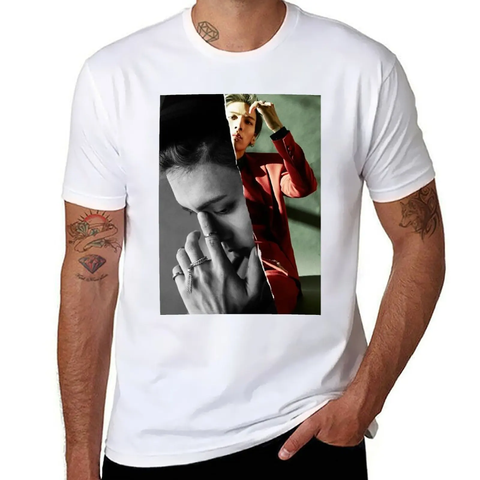 Футболка SHINee JONGHYUN BASE, мужская футболка, хлопковые футболки для мужчин, облегающая футболка Футболка SHINee JONGHYUN BASE, мужская футболка, хлопковые футболки для мужчин, облегающая футболка