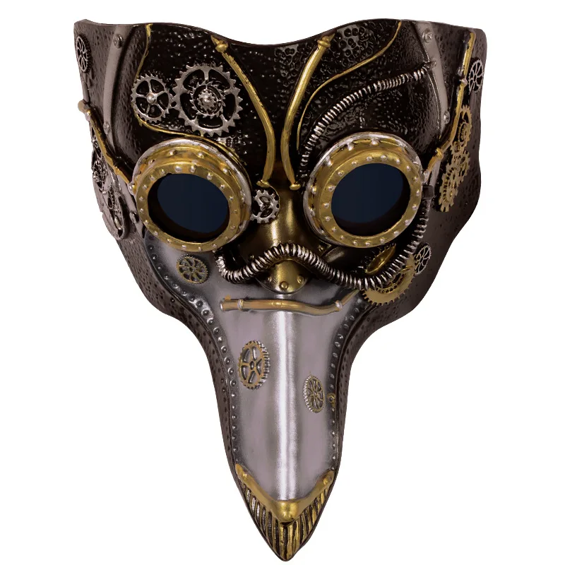 Nueva máscara de médico de la plaga de nariz larga, máscara gótica Steampunk para Halloween, máscara de Cosplay, máscara de plaga para fiesta de prosboscis