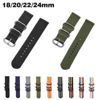 1pcs Nylon strap 18mm 20mm 22mm 24mm Watch Band Multicolor Watch Strap Nylon Buckle Striped Waterproof Replace Watch Accessories