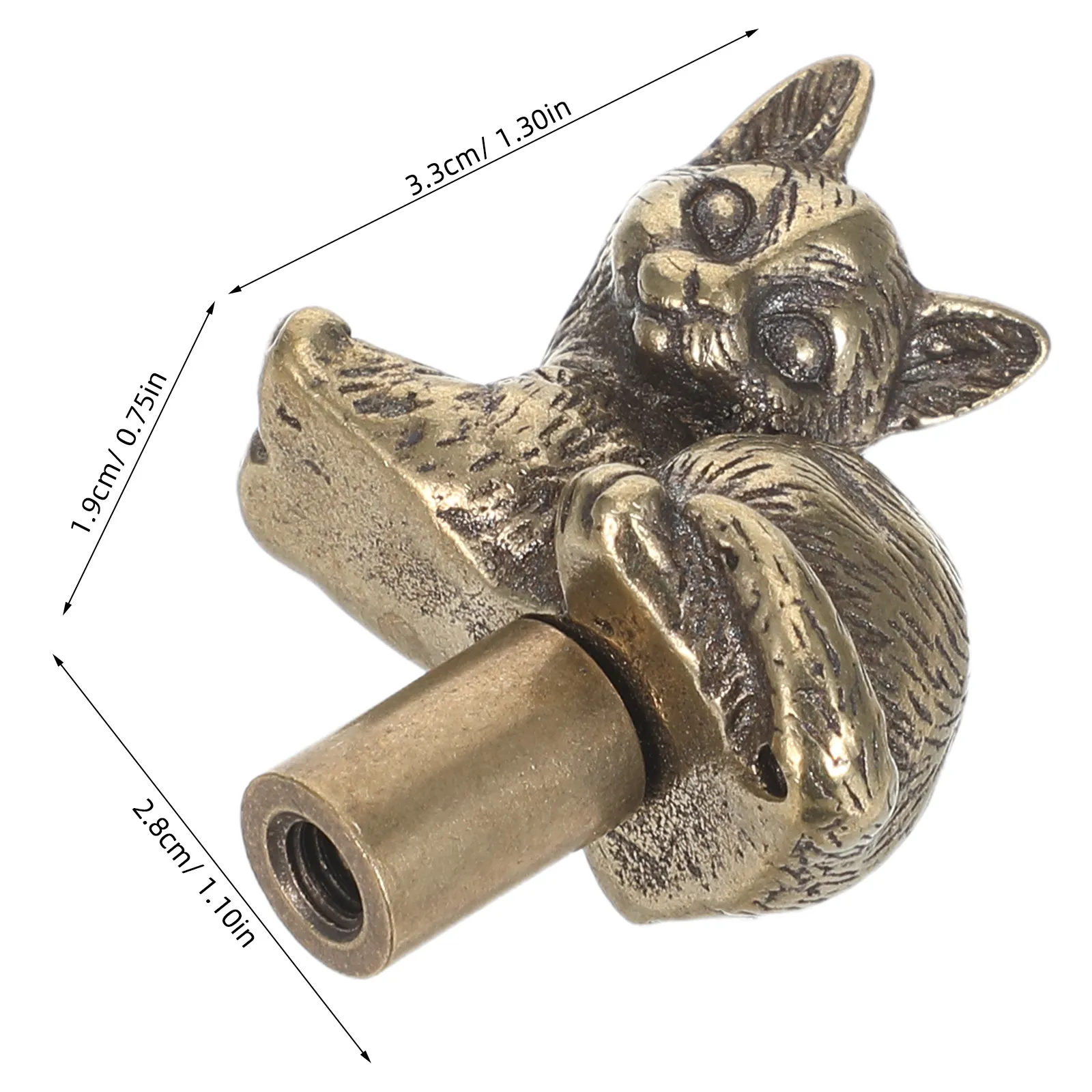 Drawer Knobs Cat Shaped Door Handle Brass Cabinet Artistic Bathroom Light Brown Antique