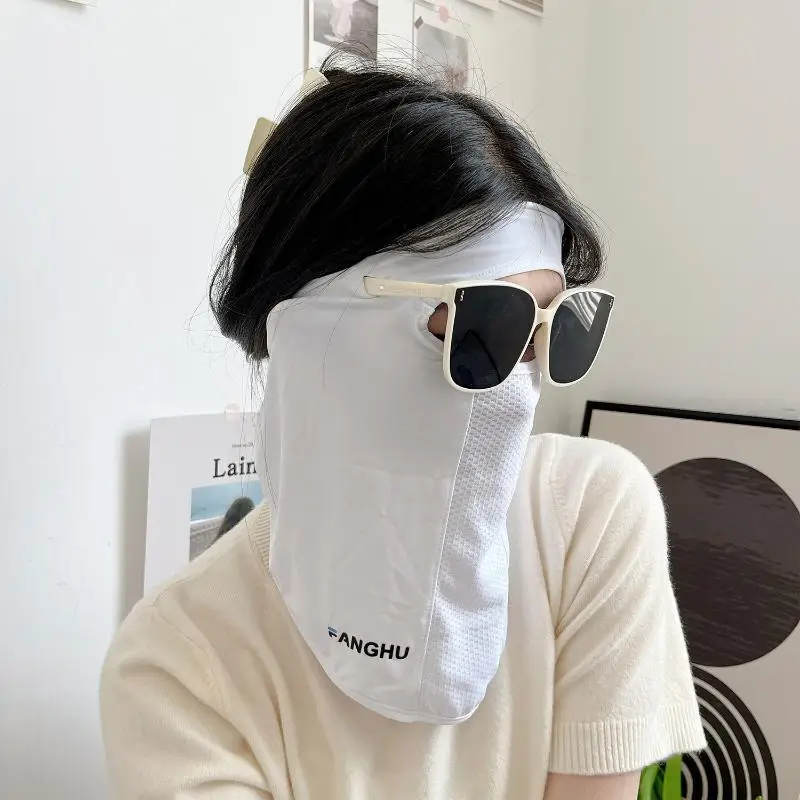 UV-bescherming IJszijdemasker Zonbestendig slabbetje Effen kleur Gezichtsbedekking Gelaatsscherm Zomergezichtssjaals Zonnebrandcrème Gezichtssjaal Rijden