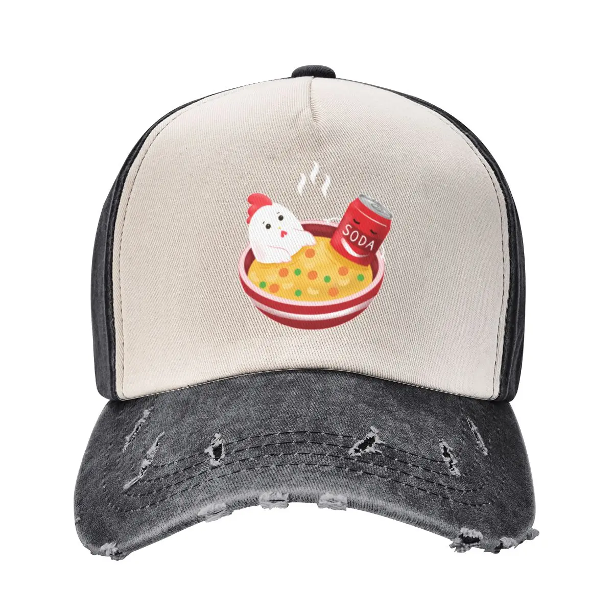 love Chicken noodle soup with a soda on the side illustration Baseball Cap Gentleman Hat Visor Women's Beach Visor Men's