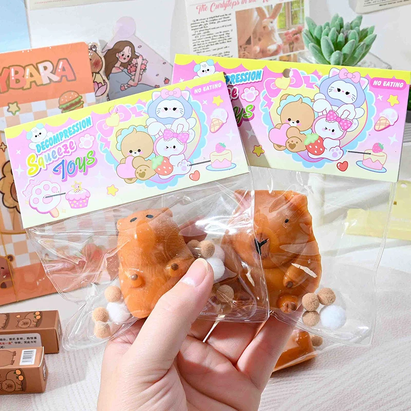 1PC Sticky ความเครียดบรรเทาของเล่นสําหรับเด็กผู้ใหญ่นุ่ม Capybara Squishy ของเล่นความเครียดบรรเทา Party Favors ของขวัญ Decompression Prop