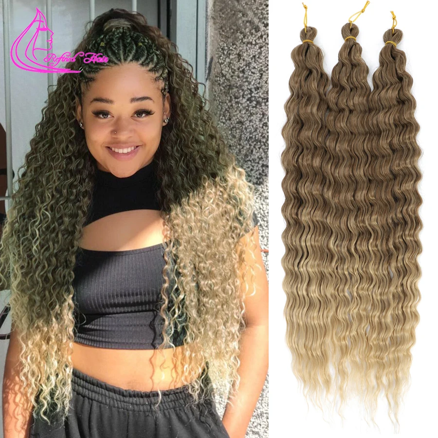 

Ariel Curl Deep Wave Twist Crochet Hair Natural Synthetic Afro Curls Crochet Braids Ombre Braiding Hair Extensions For Women