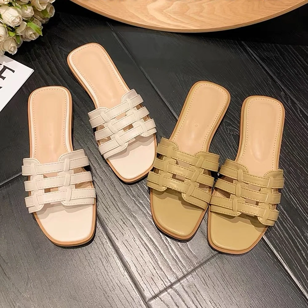 Nuevas zapatillas de verano para mujer, ropa exterior, estilo coreano Ins Web, piel de camarón roja, sandalias de moda, venta rápida, venta al por mayor de Amazon
