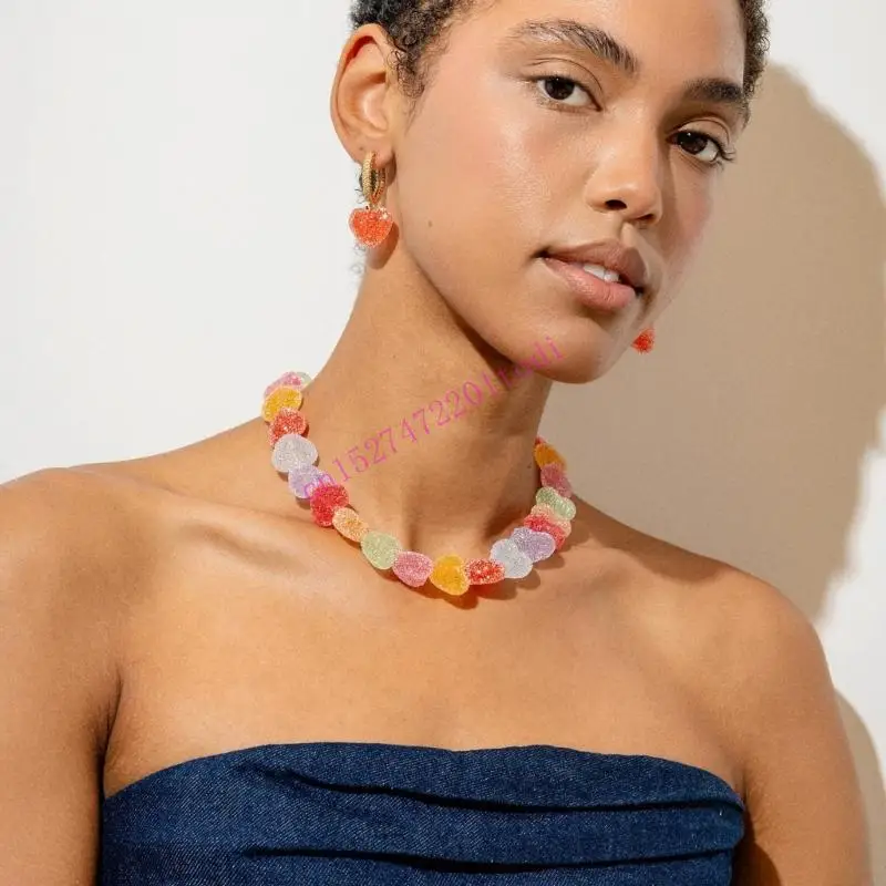 M76b لطيف القلب راتنج القلادة قلادة الأزياء هدية المجوهرات #3