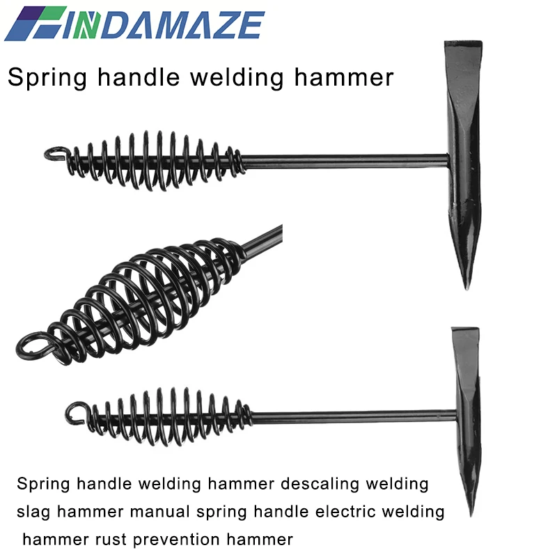 martelo de escoria de soldagem de aco de alto carbono cabo de mola martelo de soldador martelo de eletricista 300 500g duas especificacoes 01