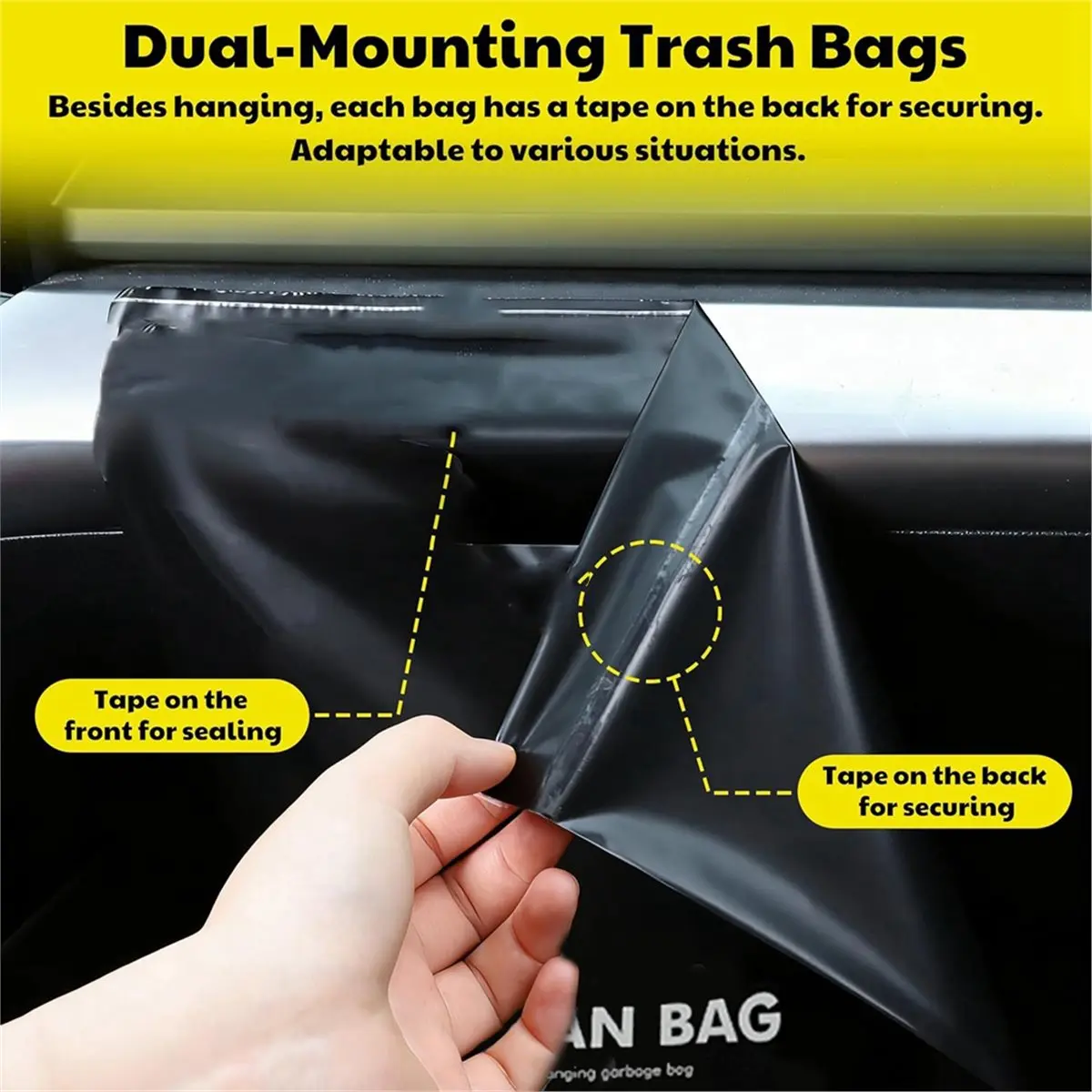 giftnew 100 Bags Hanging Car Trash Bags Disposable, Leak-Proof, Odor Seal. 2 Gallon Car Garbage Bags. Alternative to Car Trash