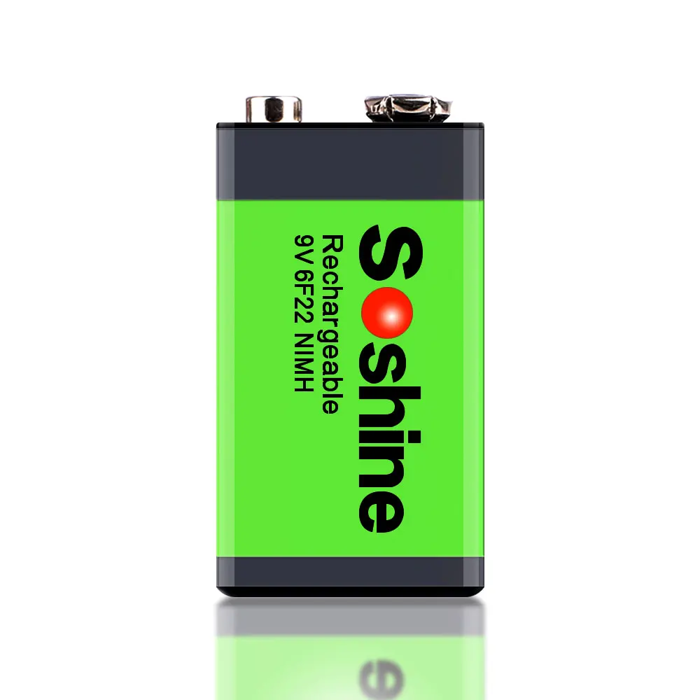 Soshine 9V 6F22 250mAh Ni-MH Rechargeable Battery For Battery-powered Lights Radios Tools