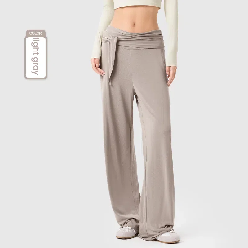 Autumn Women's Loose Wide Leg Pants Slim-fit Straight-leg Trousers Breathable Draping Loose Casual Yoga pants for woman clothing