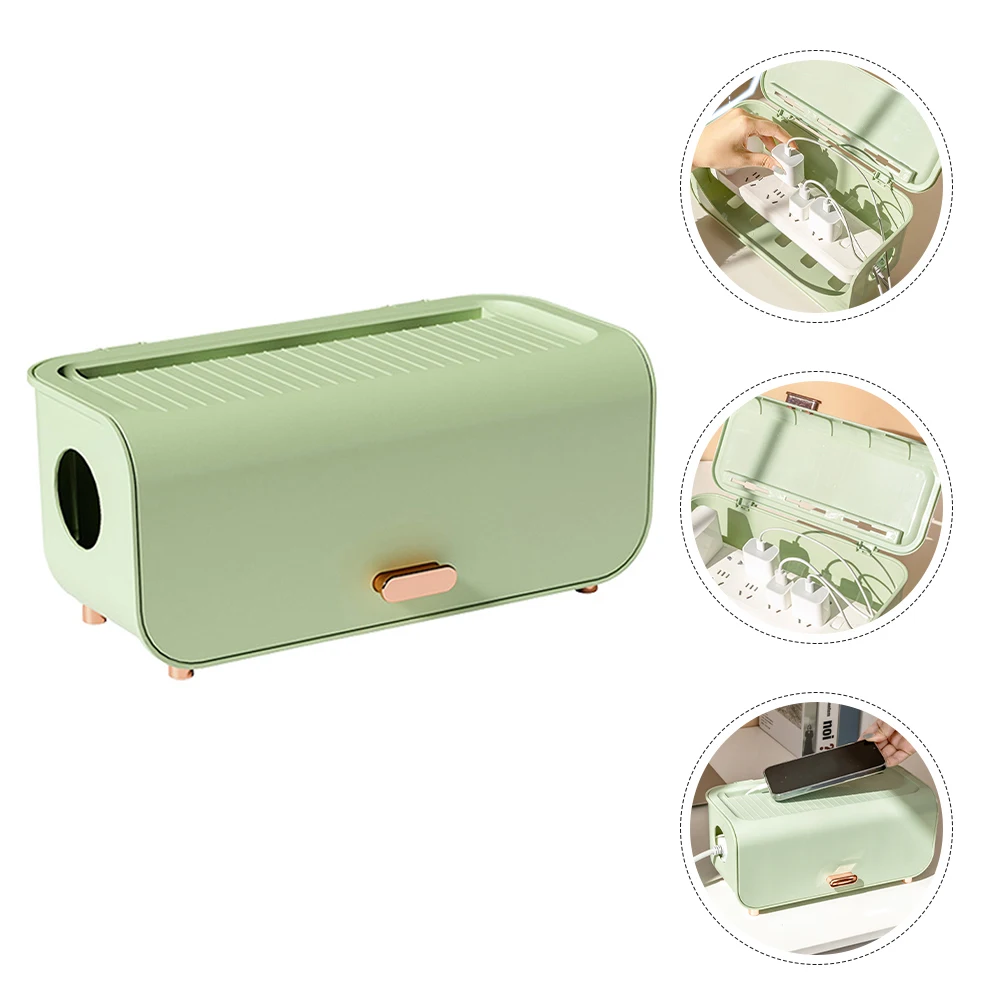 

Cable Management Power Cord Organizer Hollow Out Storage For Desk Cord Hider Large Capacity Power Strip Storage Box Router