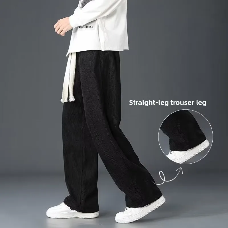 

Модные вельветовые мужские повседневные брюки на весну-осень, свободные, драпирующиеся, утонченные, комфортные, для молодежи