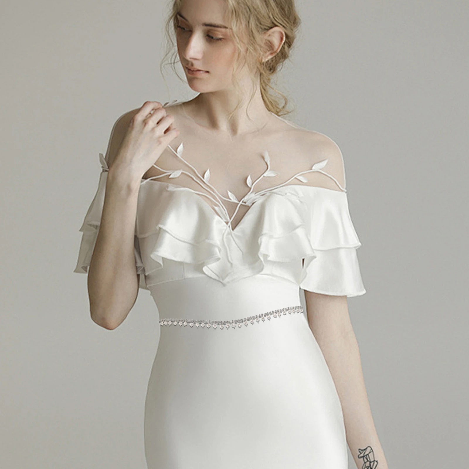 

Wedding Bridal Belt Imitation Pearl Body Jewelry Metal Belt Dress Waistline Enhancer Shiny Formal Beach Chain Pearl Waist Chain