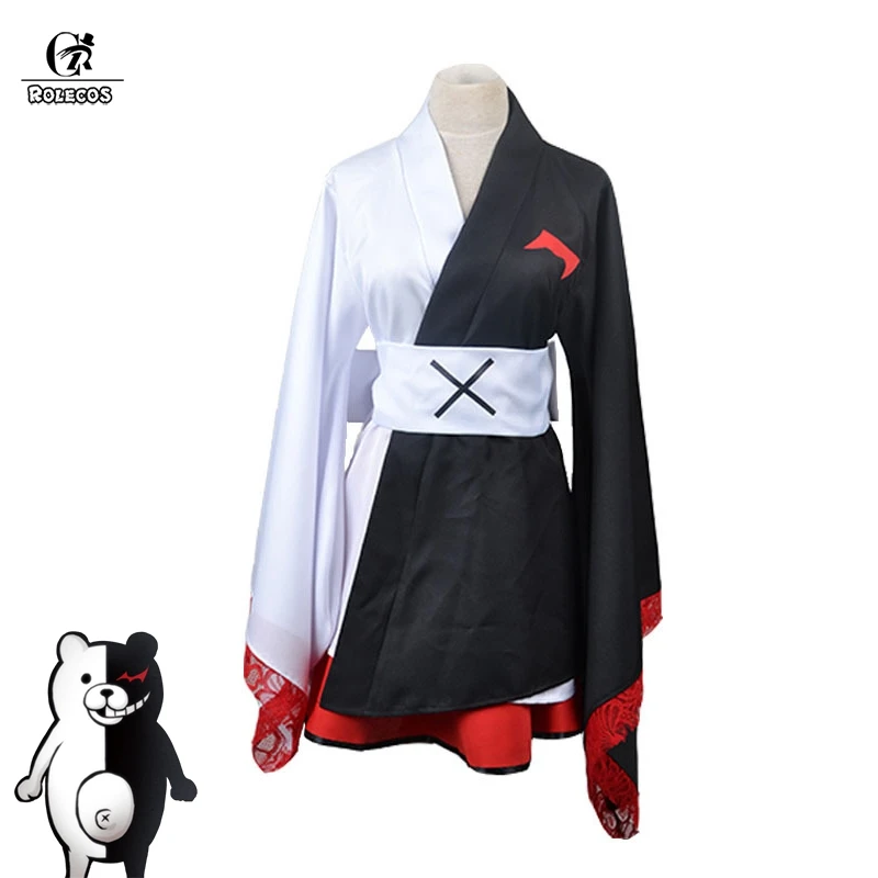 Disfraz de Danganronpa para mujer, traje de Cosplay, Monokuma, Doujin, Kimono, para Halloween