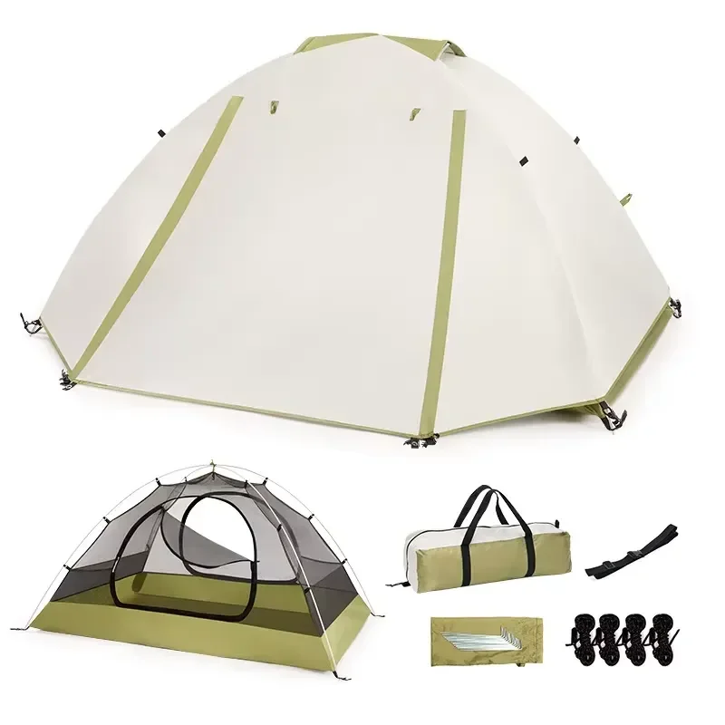 3-Season Backpacking Tent, Double Layer 3000mm Waterproof, Lightweight Aluminum Pole Camping Shelter for Hiking & Trekking