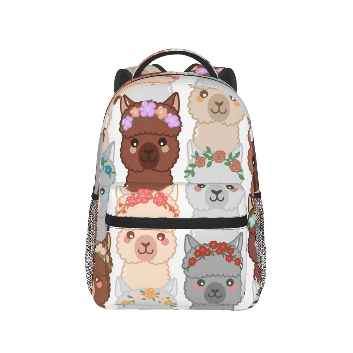 

Cute Floral Alpaca Colourful Backpack Hot Sale Daypack Large Capacity Boys Girls BookBag School Bag Shoulder Bags for Men Women