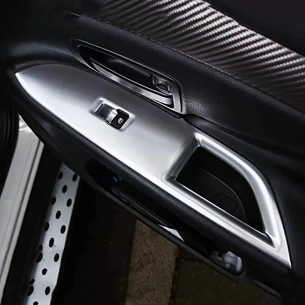 DB-for Mitsubishi Outlander 2014 2015 2016 2017 2018 2019 Chrome Door Window Armrest Switch Button Knob Panel Cover Trim