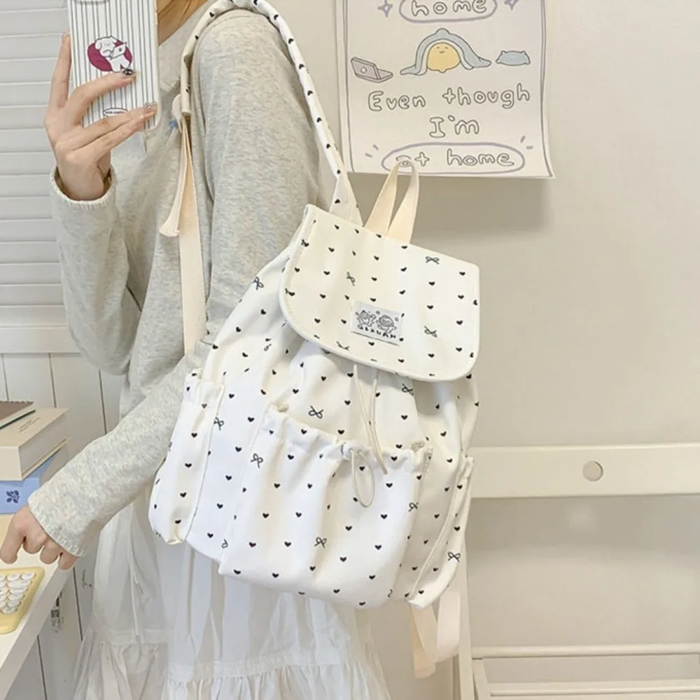 Lightweight Drawstring Backpack Large Capacity College Style Nylon Backpack Cloth Korean Style Students School Bag