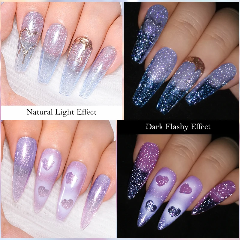 ミートアクロス 7ml 反射グリッタージェルネイルポリッシュ サマーキャンディーカラー ソークオフ セミパーマネントネイルアート バニッシュ ネイル用