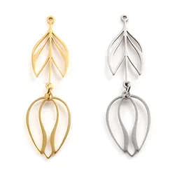 Stainless Steel Flower Pendants Gold Color Silver Color Tulip Charms For Jewelry Making Diy Women Dangle Earrings Findings, 1PC