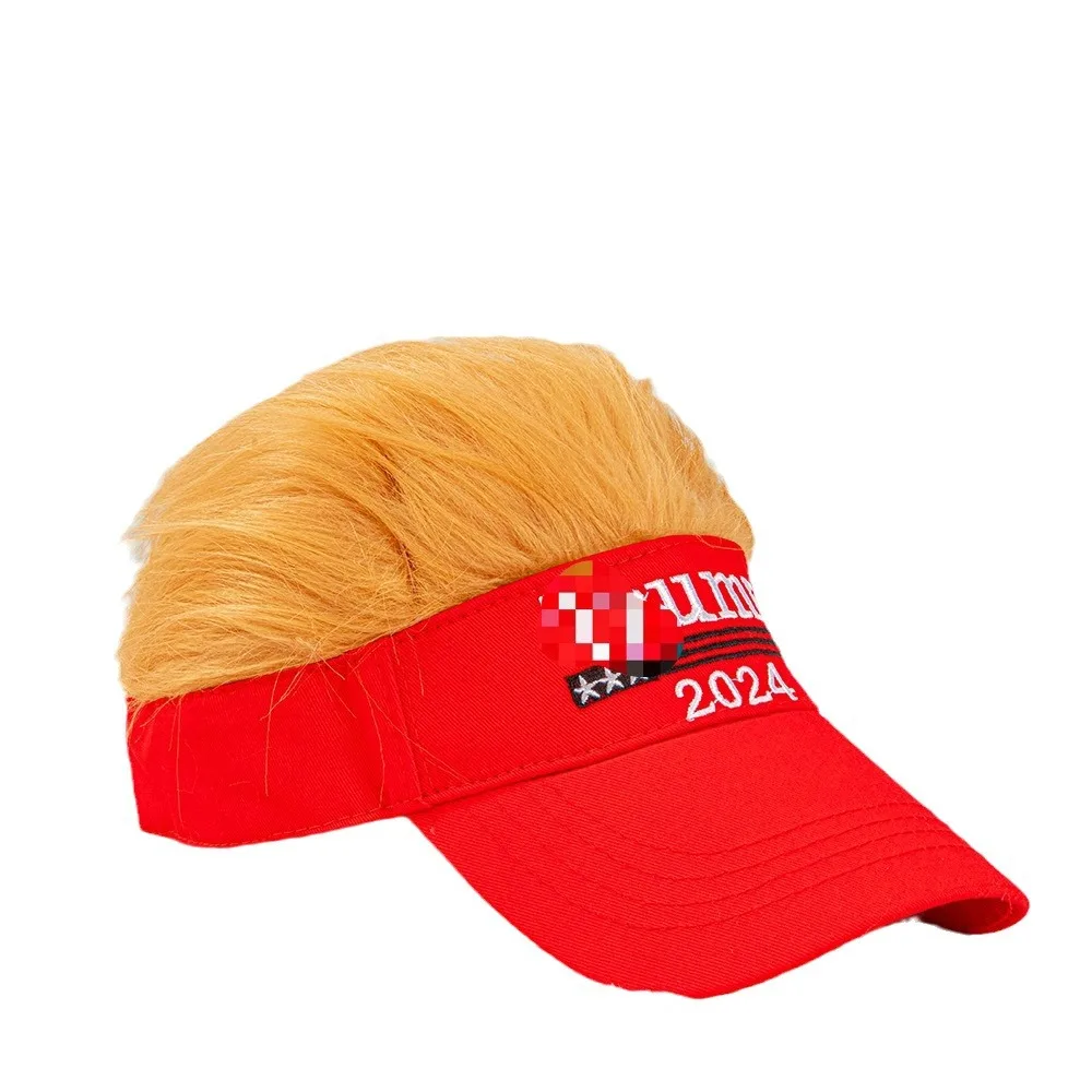 Trump 2024 Hat with Hair Make America Great Again Wig Hat Embroidered Ultra Adjustable MAGA Baseball Cap