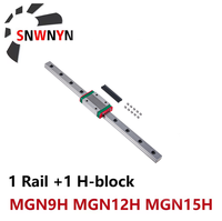 1PC MGN9 MGN12 MGN15 MGN Linear Guide 100 200 300 350 400 450 500 550 600 1000mm + 1PC MGN9H MGN12H MGN15H Carriage For CNC Part