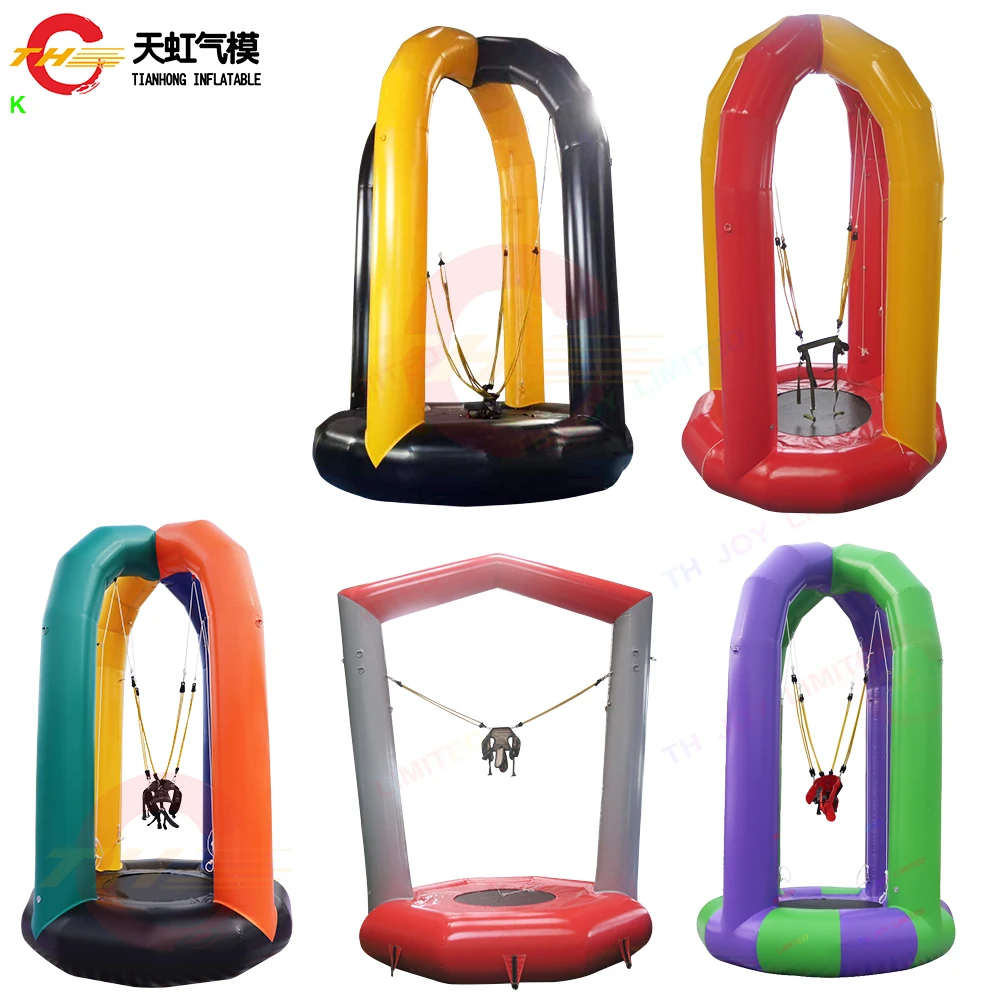 Commercial Inflatable Bungee Jumping Games กลางแจ้ง Blow Up Inflatable Bungee Trampoline Fun Park สําหรับกิจกรรมต่างๆ