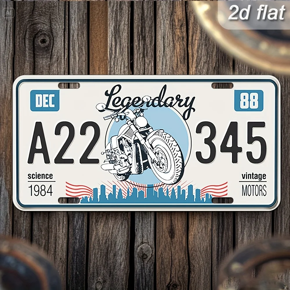 Motorcycle License Plate Metal Sign - 