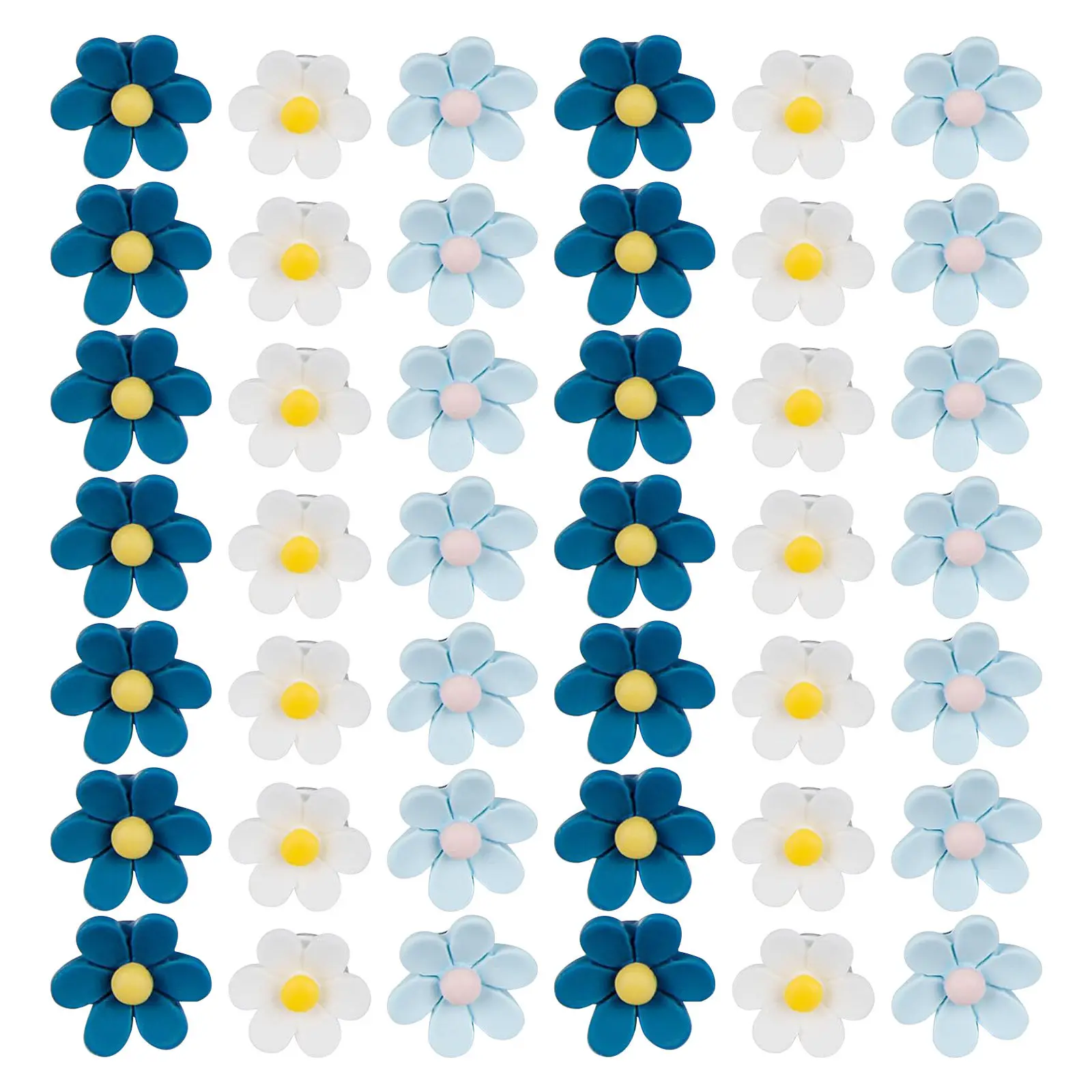 

50Pcs Resin Flower Push Pins 3D Cute Decorative Thumb Tacks for Photo Wall Bulletin Board Corkboard Classroom Home Office Use