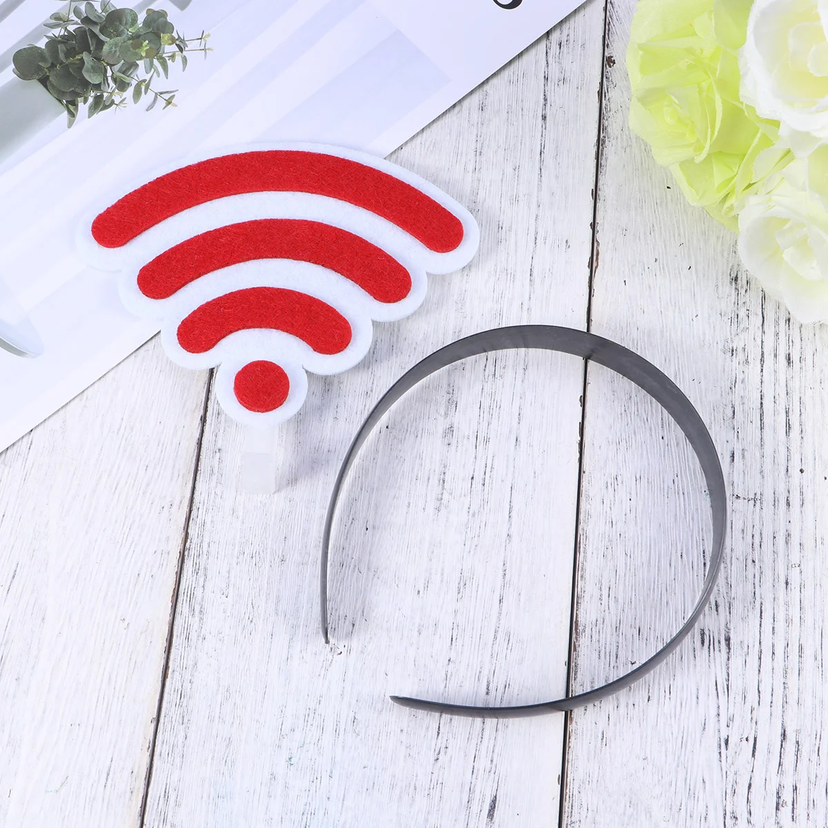 

WIFI Shaped Headband Clasp Band Accessories for Women Red Lightweight Comfortable Party Valentine Birthday Gift