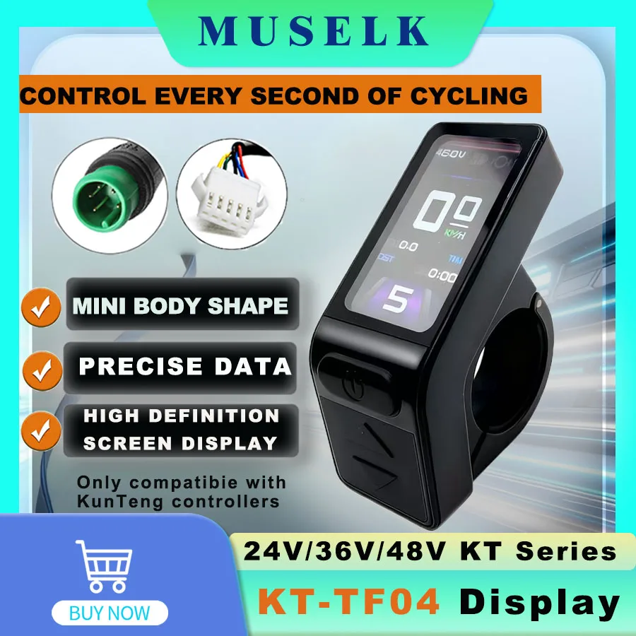 KT TF04 Mini pantalla LCD Ebike Mini pantalla TFT pantalla a Color 24V/36V/48V, accesorios eléctricos para bicicleta adecuados para control KT