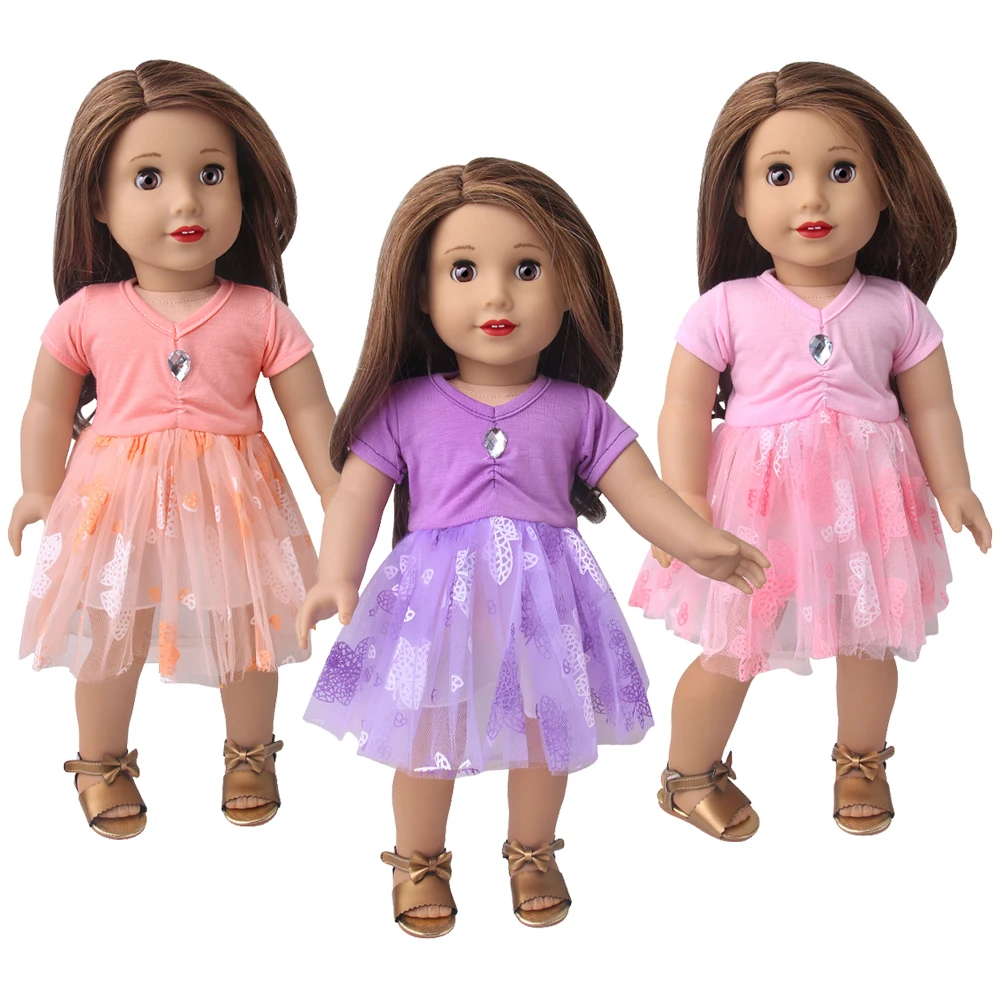 Vestido de princesa Waterdrop para muñeca de 18 pulgadas, vestido ajustado con estampado de encaje, accesorios para disfraces de muñeca, accesorios para muñeca