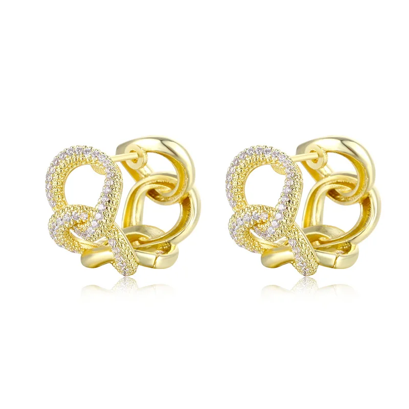 ENSHIR European and American Zircon Hoop Earrings Small Huggie Hoop Earrings for Women Girls Piercing Brincos